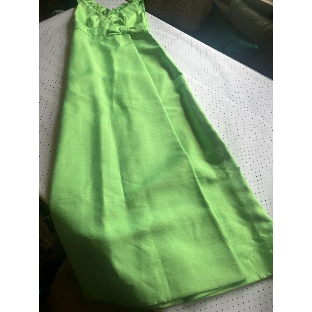 neon green maxi dress Lucci Lu 1246 Size 10 Neon Green Sequin Neon A Line Ballgown Backless Corset Prom Dress Pockets Formal Gown main image 0